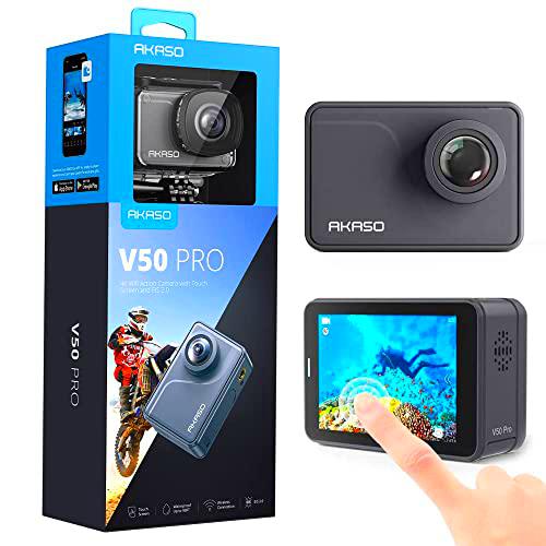 AKASO Cámara Deportiva Nativo 4K 30FPS 20MP WiFi, Cámara de Acción con Pantalla Táctil