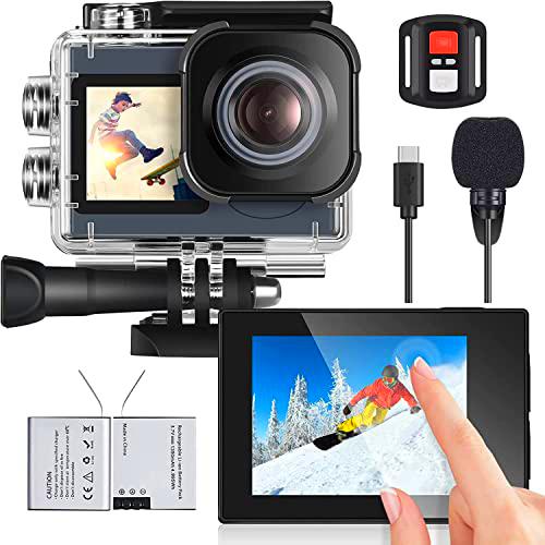 icefox Cámara Deportiva 4K con Pantalla táctil, Camara Acuatica de 40 m