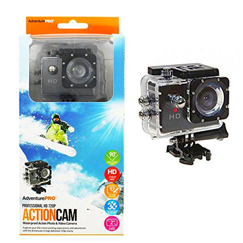 PMS 922009 - Cámara de acción de Color Negro con Pantalla LCD de 2 Pulgadas y Accesorios, 1 Unidad