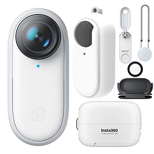 Insta360 UK GO 2 Cámara de acción Impermeable con Funda multifunción (Carga/remota/trípode) para Youtube Vlog Instagram con Funda Protectora de Silicona Blanca