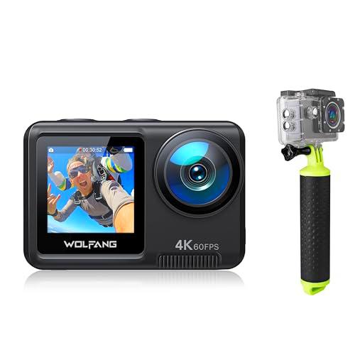 WOLFANG Cámara Deportiva GA420 4K60FPS &amp; Juego de Empuñadura Flotante