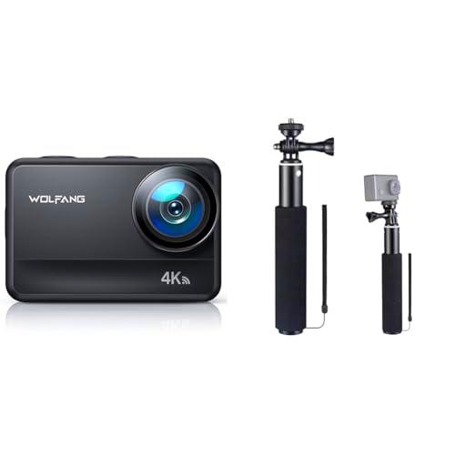 WOLFANG Cámara Deportiva GA400 4K60FPS &amp; Juego de Selfie Stick