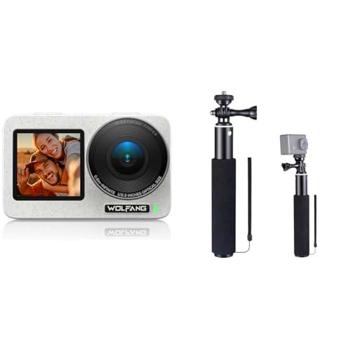 WOLFANG Cámara Deportiva Seeker &amp; Juego de Selfie Stick