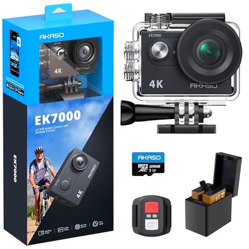 AKASO EK7000 4K30FPS - Cámara de acción con Tarjeta de Memoria microSDXC de 128 GB