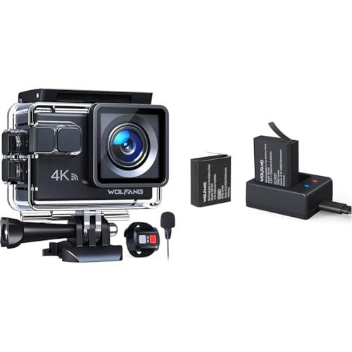 WOLFANG Action CAM GA100 4K30FPS &amp; Set Cargador de Batería